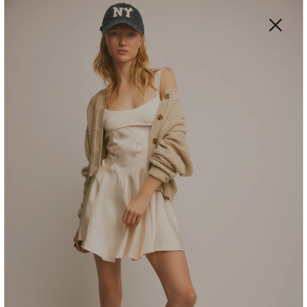 Free People Cream Mini Dress
